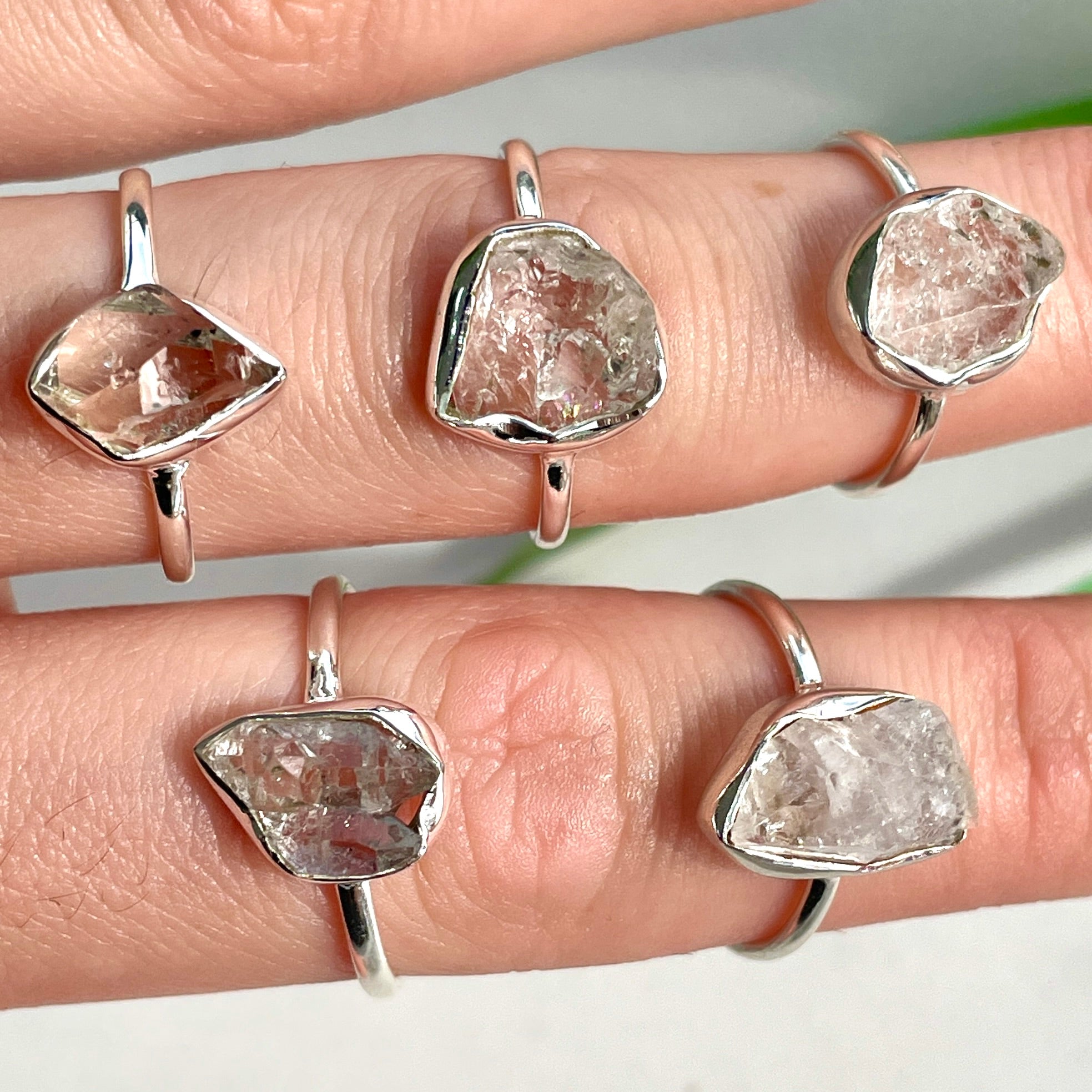 Herkimer Diamond - Rough - St.Silver Ring Herkimer Diamond - Rough - St.Silver Ring